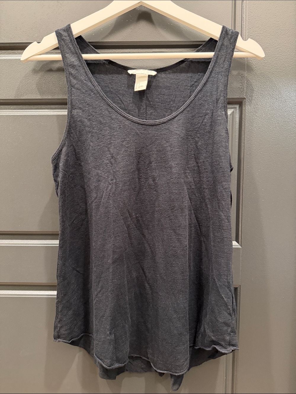 Linen Black Tank Top - Women size S